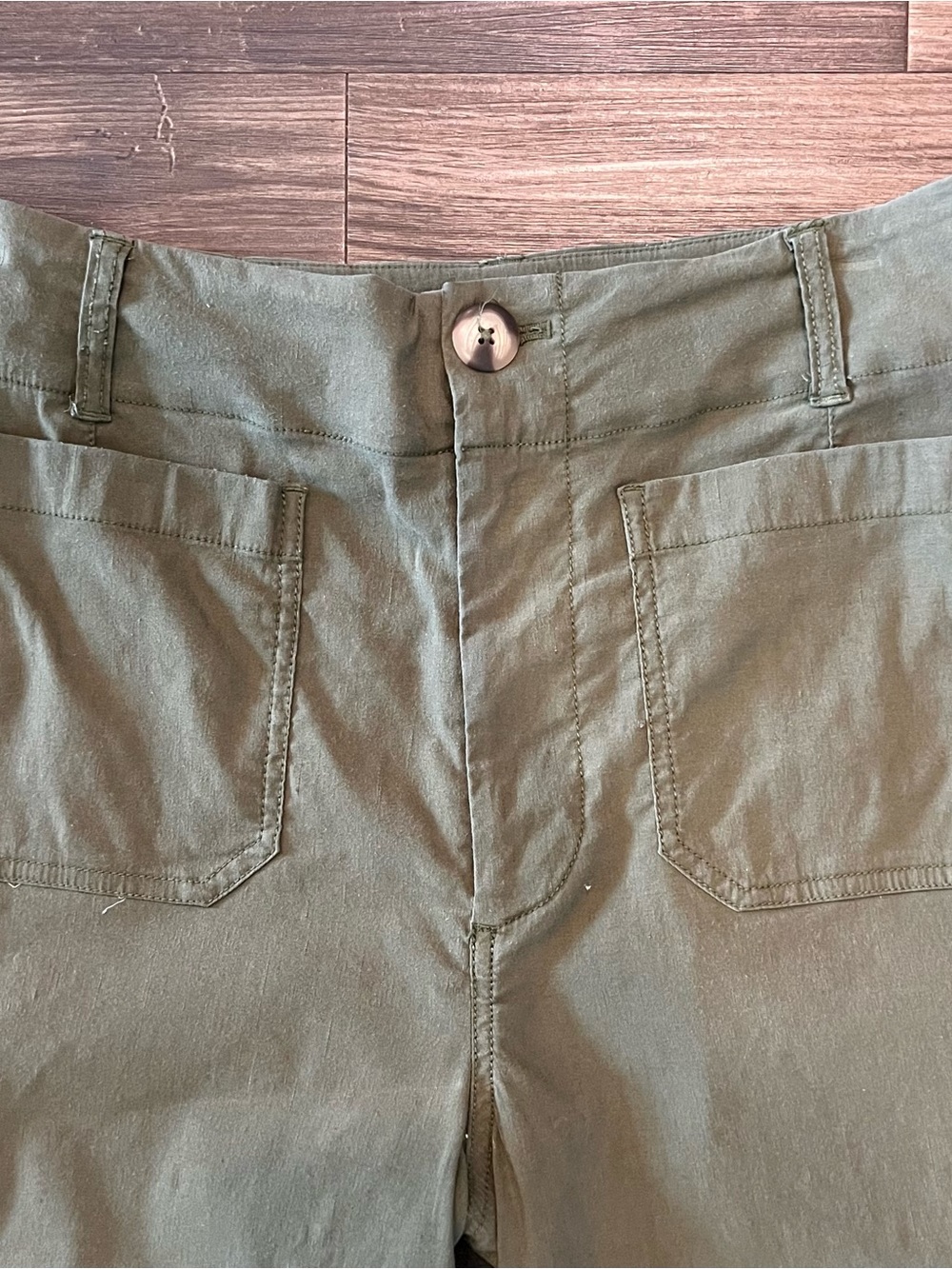 Maeve by Anthropologie The Colette High-Rise Wide-Leg Ankle Pants Olive 28 - Picture 8 of 12